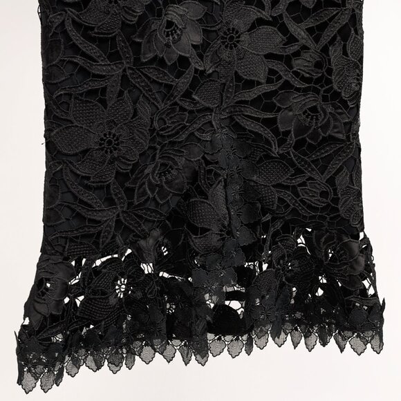 Nicholas Black Botanical Lace Lace-Up Off-Shoulder Cocktail Dress - Picture 8 of 12